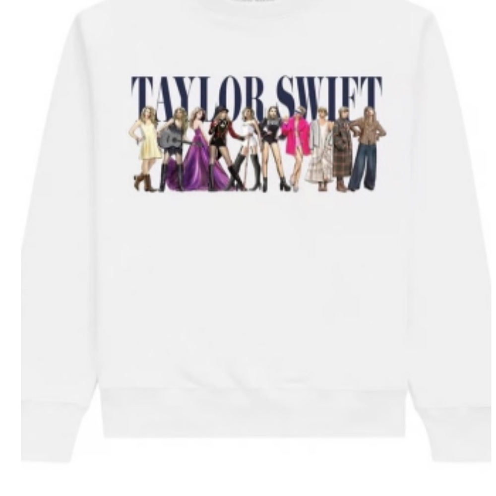 Taylor Swift Graphic White Crewneck Sweatshirt